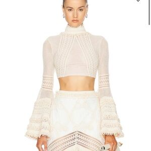 PatBO NWT Cream Lace Crop Top